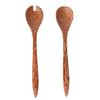 Restaurantware Utensil Set, 9.5 Inch Pack of 2 Handmade Coconut Spoons for Serving, Wooden Serving Spoon Greaseproof with Lacquered Finish for Appetizers, Desserts, Buffet view 1