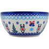 Polmedia Polish Pottery Bowl 5-inch UNIKAT - Frosty Bliss Pattern Handmade in Boleslawiec Poland by Ceramika Dalia + Certificate of Authenticity view 3