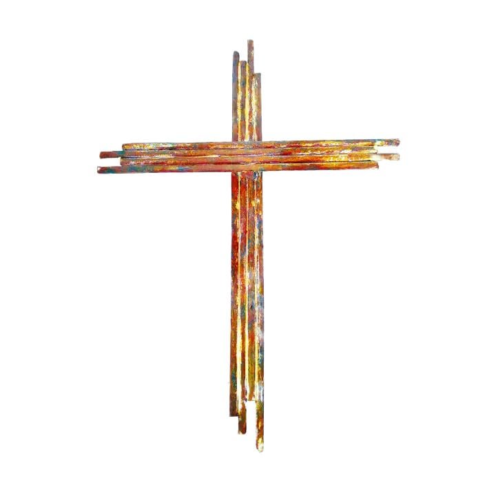 100 North, Handcrafted, Rustic, Distressed, Handcrafted in Mexico, 14 x 10 Inch, Wrought Iron, Decorative Hanging Wall Cross