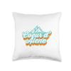 Vintage Retro 80s Typography Coeur dAlene Idaho Mountains Throw Pillow view 1