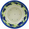 Polmedia Polish Pottery Bowl 5-inch UNIKAT - Blueberries Season Pattern Handmade in Boleslawiec Poland by Ceramika Dalia + Certificate of Authenticity view 2