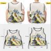 Abstract Mountains Cobbler Aprons with 2 Pockets for Women Men, Fashionable Printed Unisex Bib Waterproof Cleaning Smock Vest for Chef Kitchen 1 Pack, 20''x 31.5'' Yellow Green Navy Blue Painting Art view 4