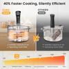 BLITZHOME Sous Vide Cooker, Compact Sous Vide Machine 1000W with Recipes, Accurate Temperature & Timer, Ultra Quiet Stainless Portable Precision Immersion Circulator view 3
