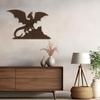 SIGNLEADER Metal Wall Art Decor Flying Dragon Minimalist Modern Abstract Wall Sculpture Hangings Home Decoration for Living Room, Bedroom, Bathroom, Kitchen, Outdoor - 36" Bronze view 3