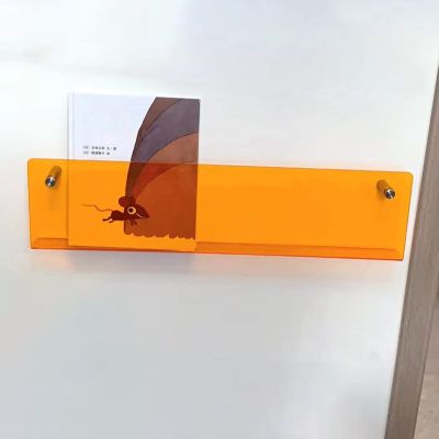Clear Acrylic Shelf Vinyl Record Shelf Brochures Magazine Storage Rack Wall Mount Acrylic Literature Display Holder, File Organizer Children's Books Shelf for Bedroom Reception Halls ( Color : Orange