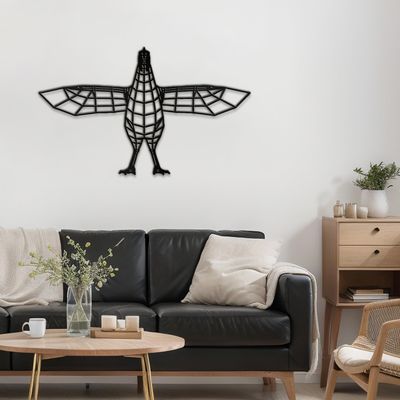 SIGNLEADER Metal Wall Art Decor Flying Bird Minimalist Modern Abstract Wall Sculpture Hangings Home Decoration for Living Room, Bedroom, Bathroom, Kitchen, Outdoor - 24" Black