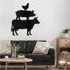 SIGNLEADER Metal Wall Art Decor Chicken, Pig, Cow Minimalist Modern Abstract Wall Sculpture Hangings Home Decoration for Living Room, Bedroom, Bathroom, Kitchen, Outdoor - 36" Black view 1