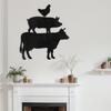 SIGNLEADER Metal Wall Art Decor Chicken, Pig, Cow Minimalist Modern Abstract Wall Sculpture Hangings Home Decoration for Living Room, Bedroom, Bathroom, Kitchen, Outdoor - 36" Black view 2