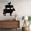SIGNLEADER Metal Wall Art Decor Chicken, Pig, Cow Minimalist Modern Abstract Wall Sculpture Hangings Home Decoration for Living Room, Bedroom, Bathroom, Kitchen, Outdoor - 36" Black view 3