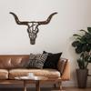 SIGNLEADER Metal Wall Art Decor Bull Head Minimalist Modern Abstract Wall Sculpture Hangings Home Decoration for Living Room, Bedroom, Bathroom, Kitchen, Outdoor - 24" Bronze view 1
