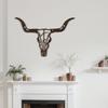 SIGNLEADER Metal Wall Art Decor Bull Head Minimalist Modern Abstract Wall Sculpture Hangings Home Decoration for Living Room, Bedroom, Bathroom, Kitchen, Outdoor - 24" Bronze view 2