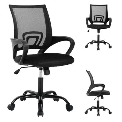 Ergonomic Mesh Office Chair, Adjustable Height Computer Chairs for Adults Lumbar Support Mid-Back Home Office Desk Chairs with Wheels for Office Home, Bedroom