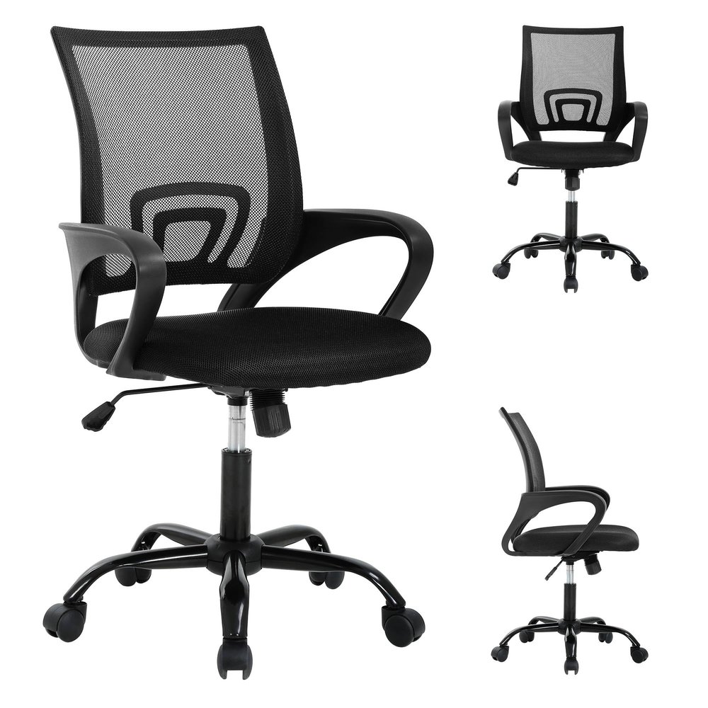 Ergonomic Mesh Office Chair, Adjustable Height Computer Chairs for Adults Lumbar Support Mid-Back Home Office Desk Chairs with Wheels for Office Home, Bedroom
