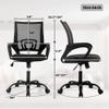 Ergonomic Mesh Office Chair, Adjustable Height Computer Chairs for Adults Lumbar Support Mid-Back Home Office Desk Chairs with Wheels for Office Home, Bedroom view 2