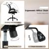 Ergonomic Mesh Office Chair, Adjustable Height Computer Chairs for Adults Lumbar Support Mid-Back Home Office Desk Chairs with Wheels for Office Home, Bedroom view 3
