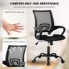 Ergonomic Mesh Office Chair, Adjustable Height Computer Chairs for Adults Lumbar Support Mid-Back Home Office Desk Chairs with Wheels for Office Home, Bedroom view 4