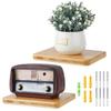 SUPERFINDINGS 2 Sets Wood Floating Shelves 7.87inch Bathroom Shelves Wall Mounted Wooden Display Ledge Shelves Storage Shelf for Kitchen Bedroom Living Room view 1