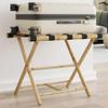 vidaXL Folding Luggage Rack Suitcase Stand/Holder - Bamboo, Brown, Foldable, 24.4 x 16.5 x 19.9 Inches, Bedroom/Guest Room view 2