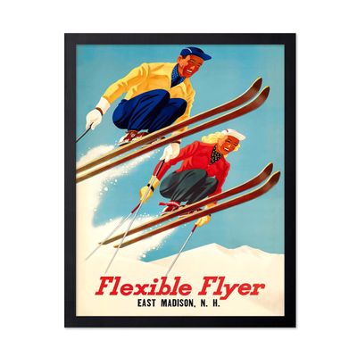 Poster Master Vintage Travel Poster - Retro Flexible Flyer Print - East Madison Wisconsin Art - Ski Art - Gift for Travel Lover, Athlete - Decor for Home, Gym, Bedroom, 24x32 Unframed Wall Art