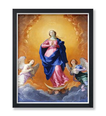Poster Master Vintage Illustration Poster - Retro Baroque Print - Gift for Religious, Friend - The Immaculate Conception, Mother Mary, Christian - Wall Decor for Home, Office, 18x24 Unframed Wall Art
