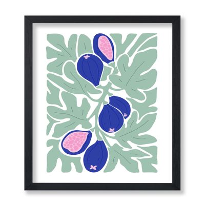 Poster Master Fig Fruit Poster - Retro Abstract Print - Botanical Art - Modern Design - Chic Boho Decor - Trendy Print - Groovy Fruit Design - Aesthetic Office or Kitchen Decor - 24x32 UNFRAMED