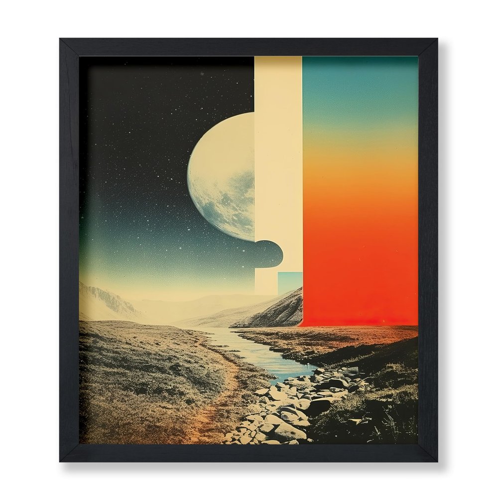Poster Master Moon Print - Cosmic Space Poster - Surreal Galaxy Art - Trendy Gift for Men & Women - Modern Art - Avant Garde Wall Decor for Decor for Living Room or Dorm - 24x32 UNFRAMED Wall Art
