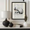 Poster Master Butterfly on Skull Print - Dictionary Poster - Skeleton Art - Halloween Wall Design - Gift for Men, Women, Lovers - Gothic Decor for Bedroom - 24x32 Unframed Wall Art view 3
