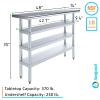 AmGood Stainless Steel Work Table with 3 Shelves | Kitchen Island Food Prep | Laundry Garage Utility Bench | NSF Certified (48" Long x 14" Deep) view 3