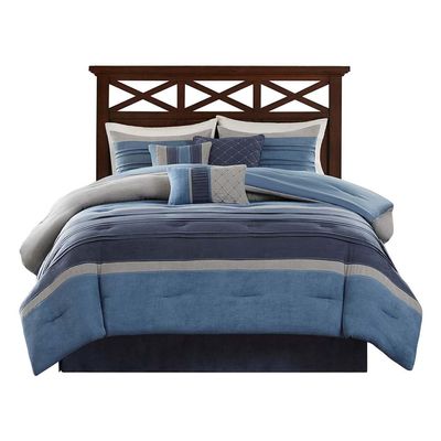 Gracie Mills Conley 7 Piece Suede Pieced Comforter Set