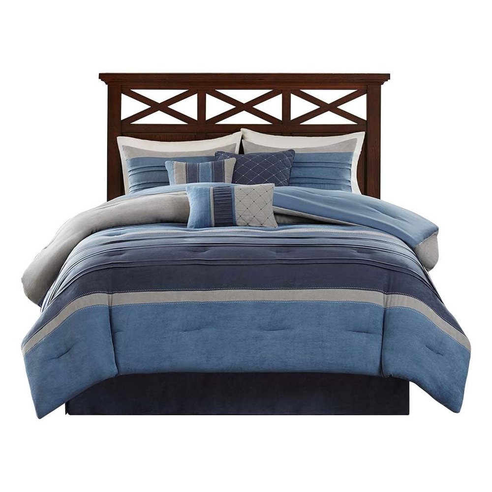 Gracie Mills Conley 7 Piece Suede Pieced Comforter Set