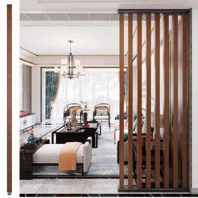 2ft/3ft/4ft/5ft/6ft/7ft/8ft Tall Wall Partition Room Divider Floor To Ceiling Wooden Slats, Wood Privacy Screens/ Room Separation Deviders Post Column for Bathroom Daycare Studio Apartment ( Color : W