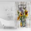 Double Love Sunflower Bottle Bathroom Curtain 78 Inch Shower Curtain with Hooks, Waterproof Polyester Bath Curtain Washable Bathtub Curtain 72''x 78'' Spring Floral Botanical Watercolor White view 2