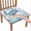 Blue Coastal Crab Chair Seat Covers for Dining Room Stretch Chair Seat Covers Set of 2, Chair Seat Protector Cushion Slipcovers for Kitchen Restaurant Office Nautical Starfish Jellyfish Summer Coral view 1