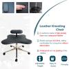 JLXJYS Kneeling Chair Faux Leather Kneeling Chair for Office Home, Black Cross Legged Kneeling Chair Ergonomic Cross Legged Stool, with 5 Brake Wheel view 3