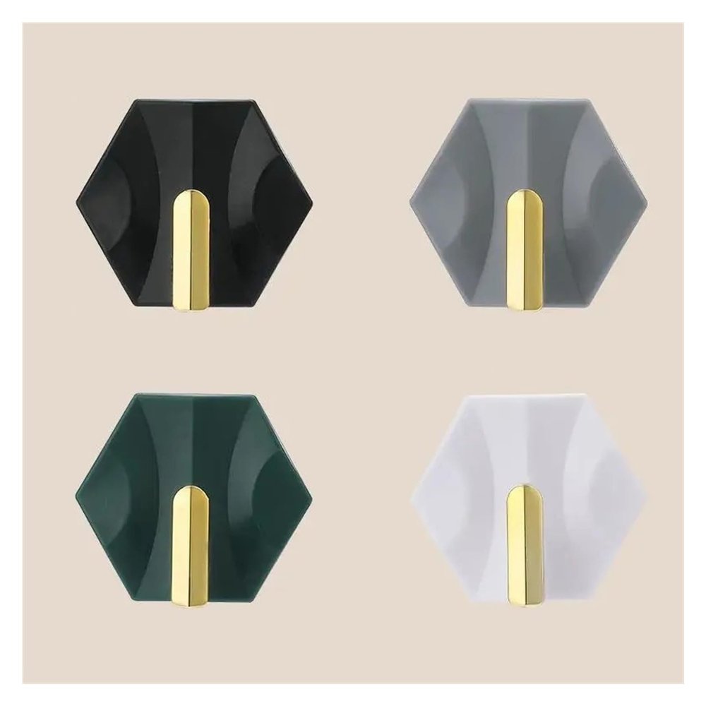 Coat Hooks 4Pcs/lot Coat Hooks Luxury Wall Hooks Home Kitchen Small Wall Hooks for Hanging Coat, Scarf, Hat, Bag, Key, Towel Home Storage Hooks (Color : Mixed in 4 Packs)