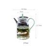275ml green tea pot, high borosilicate imitation Song glass teapot, Kung Fu teapot, black tea glass pot, tea set home tea cup cover, green handle, glass teapot with lid. view 2