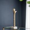 T2 CONCEPT 32 Tall Gold Roman Statue on White Marble Base, Contemporary Accent Figure Statue, Elongated Metal Sculpture for Tabletop, Mantel, Home and Office view 4