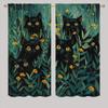 Chaohuan Cute Cat Blackout Curtains for Kid Girls Boys Bedroom, 42" W x 63" L, Flower Plants Kawaii Black Cat Rod Pocket Darkening Thermal Insulated Window Drapes for Bedroom Living Room view 2