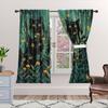 Chaohuan Cute Cat Blackout Curtains for Kid Girls Boys Bedroom, 42" W x 63" L, Flower Plants Kawaii Black Cat Rod Pocket Darkening Thermal Insulated Window Drapes for Bedroom Living Room view 3