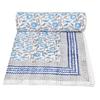 MAVISS HOMES Indian Block Print Quilt Kantha Throw Blanket Queen Size (Turquoise Block, 90 X 108) view 1