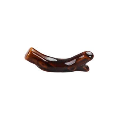 EDCWDTYYEC Chopstick Holder 6 Pieces of Solid Wooden Pile Bridge Type Ceramic Chopstick Rest Hotel Cutlery Chopsticks Buttresses Racks (Color : Brown)