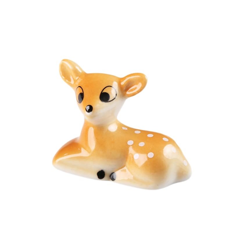 EDCWDTYYEC Chopstick Holder 4 Pieces of Ceramic Cartoon Sika Deer Chopstick Rest Household Chopsticks Pillow Pen Shelf Racks (Color : Brown)
