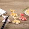EDCWDTYYEC Chopstick Holder 4 Pieces of Ceramic Cartoon Sika Deer Chopstick Rest Household Chopsticks Pillow Pen Shelf Racks (Color : Brown) view 4