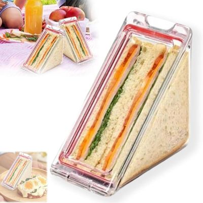 BAZHAIRQ Triangle Sandwich Container, Plastic Sandwich Bags Reusable, Washable Sandwich Box, Portable Breakfast Sandwich Containers,Sandwich Lunch Box (1Pcs)