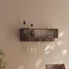 Bar Shelves Wall Mounted,Bar Shelves For Wall Industrial Metal,Bar And Home Embellishments,Wine Glass Bottle Rack Stemware Holder,Simple Type With Light Wine Rack,for Home Bar Kitchen Dining Room ( Si view 1
