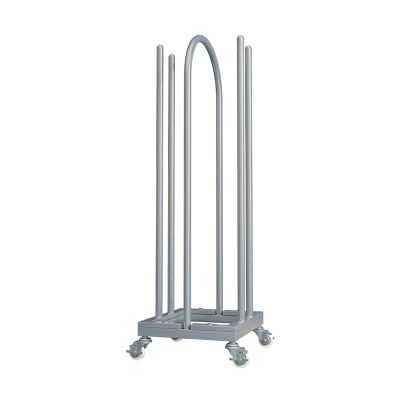 2 Side Retail Store Hanger Storage,Metal Hanger Storage Stacker Stand,Hanger Rack Stand Hanger,Clothes Hanger Holder Organizer with 360 Universal Wheel (Color : Silver, Size : 30x35x100cm)