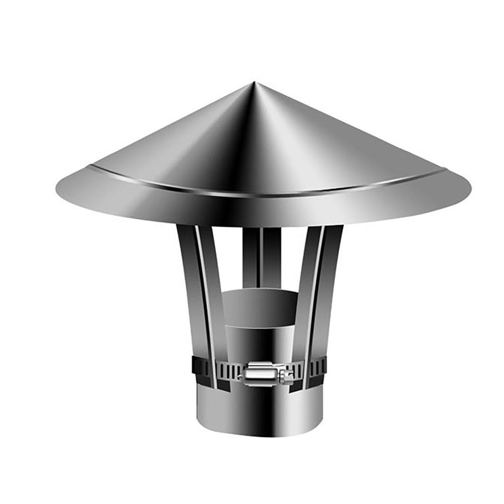 ZYZSY Chimney caps for Outside, Cone Top Round Chimney Cover, with Adjustable Metal Strips, Roof Vent Cap for Kitchen, Canteen Ventilation, Chimney Flue Cowl (Size : 130mm/5in)