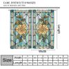 ZhiRain Stained Glass Style Floral Curtains Boho Plant Stained Glass Curtain with Rod Pocket for Bedroom Living Room Home Decor Drapes Window Treatments 2 Panels Set 52" W X 84" L view 3