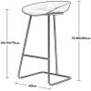 GRDDBZA Modern Bar Stools Set Counter Height Dining Chairs Tall Barstools Creative Simple Metal Bar Stools Leisure Dining Chairs - Gold Leg/Plastic Cushion (Color : White, Size : 70cm) view 2