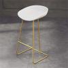 GRDDBZA Modern Bar Stools Set Counter Height Dining Chairs Tall Barstools Creative Simple Metal Bar Stools Leisure Dining Chairs - Gold Leg/Plastic Cushion (Color : White, Size : 70cm) view 3